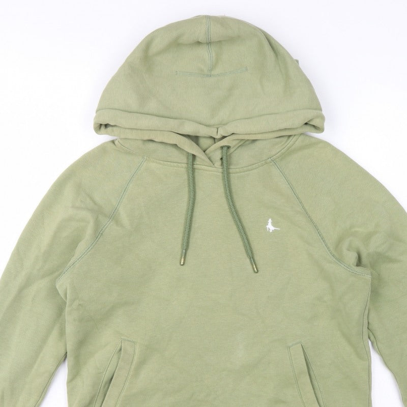 Jack Wills Women Green UK 10 Pullover Hoodie Logo Fleece