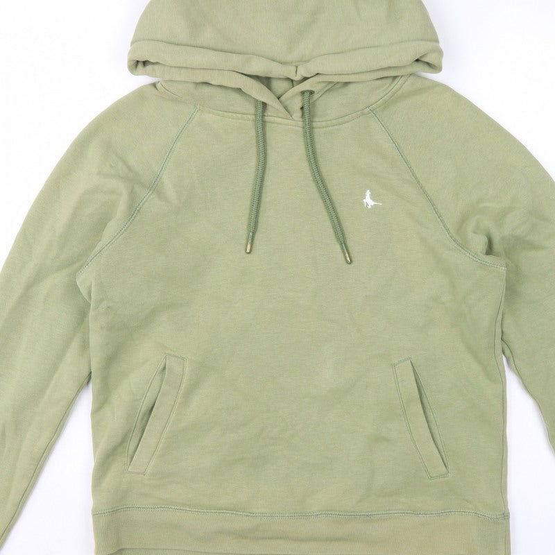 Jack Wills Women Green UK 10 Pullover Hoodie Logo Fleece