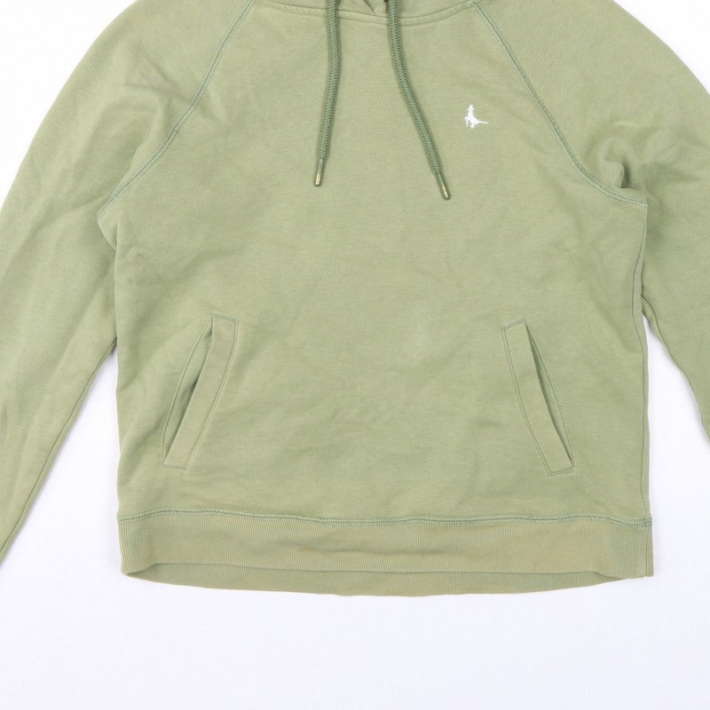 Jack Wills Women Green UK 10 Pullover Hoodie Logo Fleece
