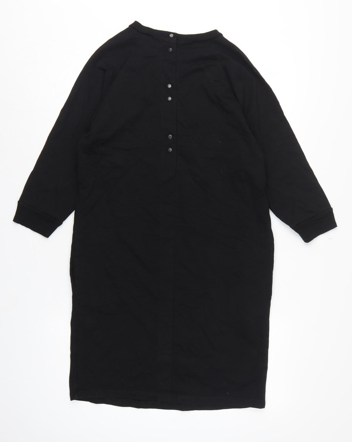 Oliver Bonas Women Black Leopard Panel Jumper Dress Size S