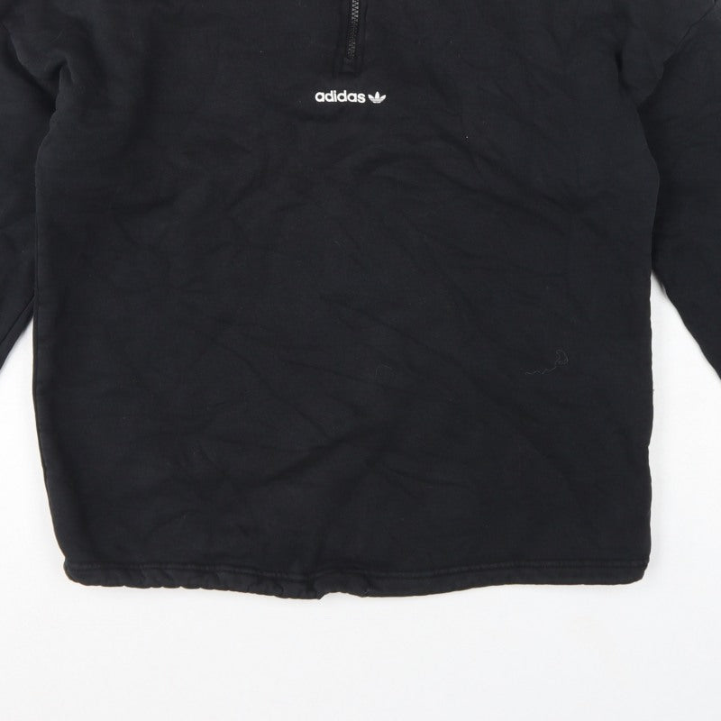 Adidas Women’s Black UK 10 S 1/4 Zip Logo Pullover Sweatshirt