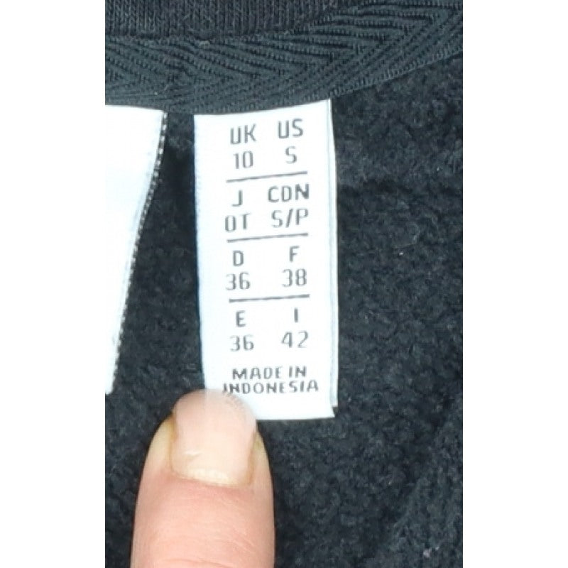 Adidas Women’s Black UK 10 S 1/4 Zip Logo Pullover Sweatshirt