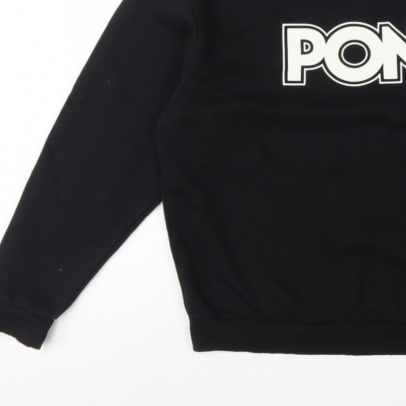 Pony Men's Black L Logo Graphic Print Crew Neck Pullover Sweatshirt