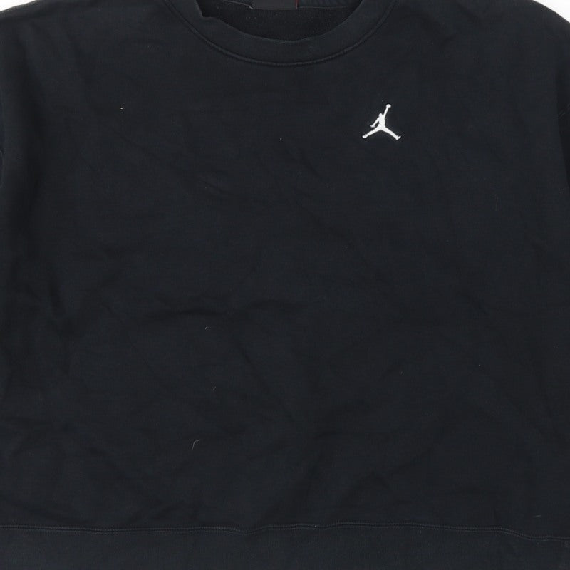 Jordan Women’s Black S Loose Fit Logo Crewneck Pullover Sweatshirt