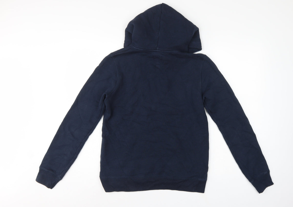 Jack Wills Women’s Blue UK 10 Pullover Hoodie Logo Fleece