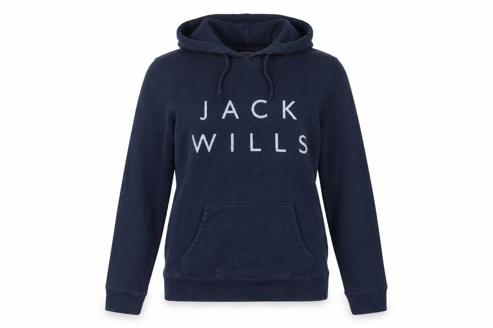 Jack Wills Women’s Blue UK 10 Pullover Hoodie Logo Fleece