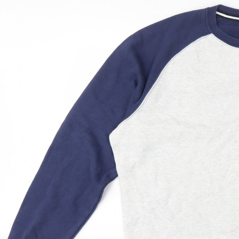 Nike Air Men’s XL Grey Navy Embroidered Logo Crew Neck Sweatshirt