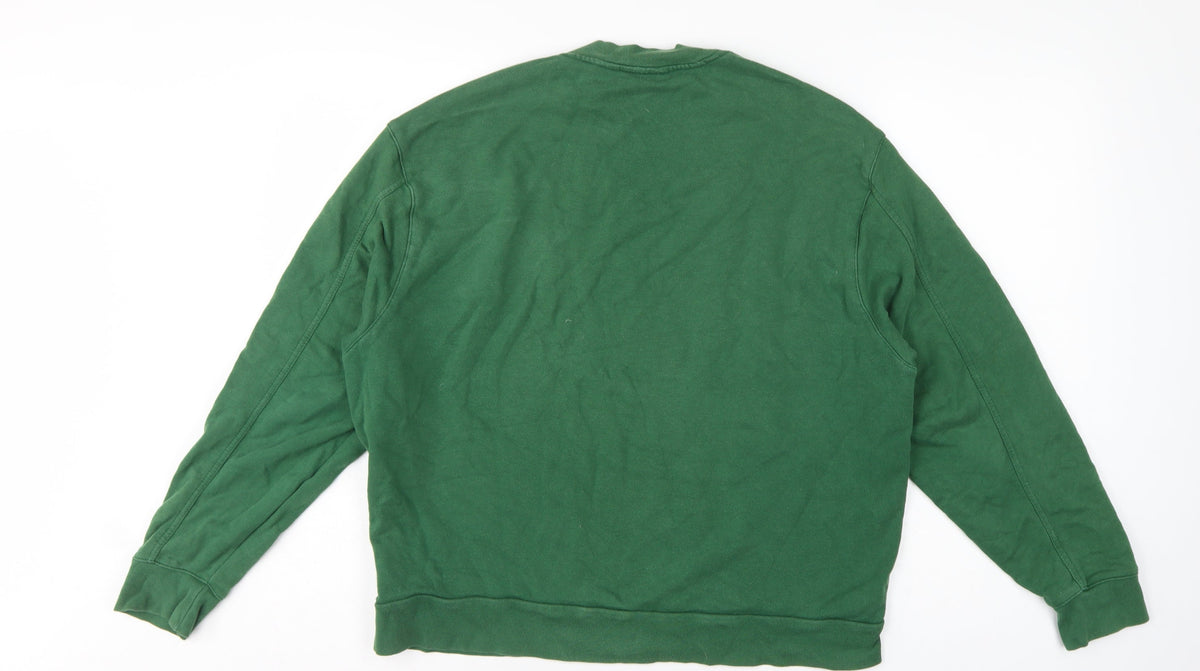 Weekday Women Green S Cropped Pullover Crew Neck Sweatshirt