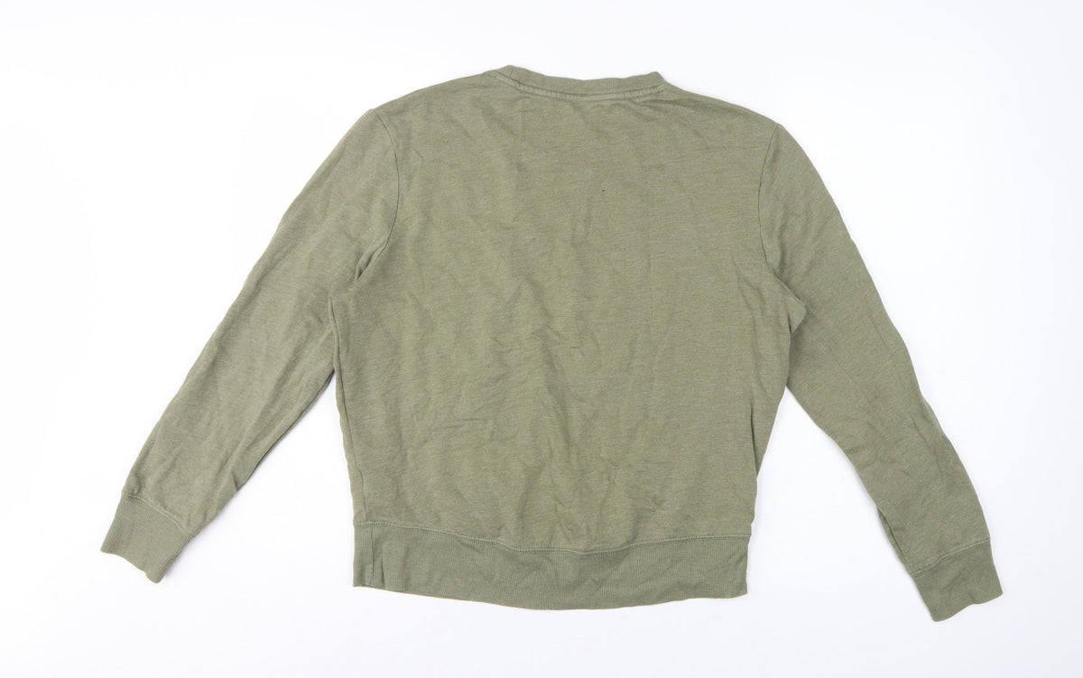Calvin Klein Men Green M Pyjama Top Cotton Blend Logo Sleepwear
