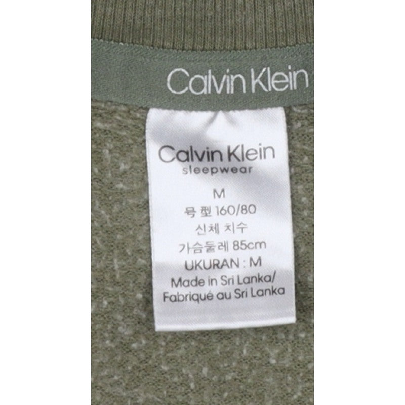 Calvin Klein Men Green M Pyjama Top Cotton Blend Logo Sleepwear