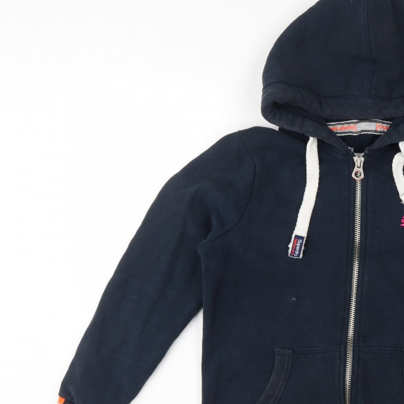 Superdry Women’s Navy Blue L Full Zip Hooded Logo Hoodie