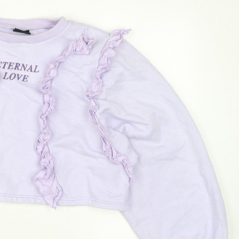 Minga London Women's Lilac XS/S Ruffle Cropped Sweatshirt Eternal Love