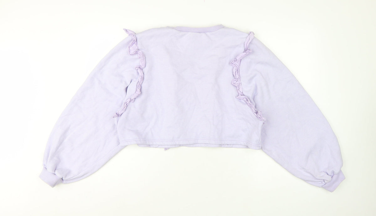 Minga London Women's Lilac XS/S Ruffle Cropped Sweatshirt Eternal Love