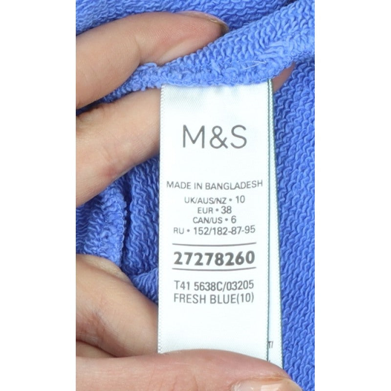 Marks and Spencer Women’s Blue UK 10 Pullover Hoodie Cotton