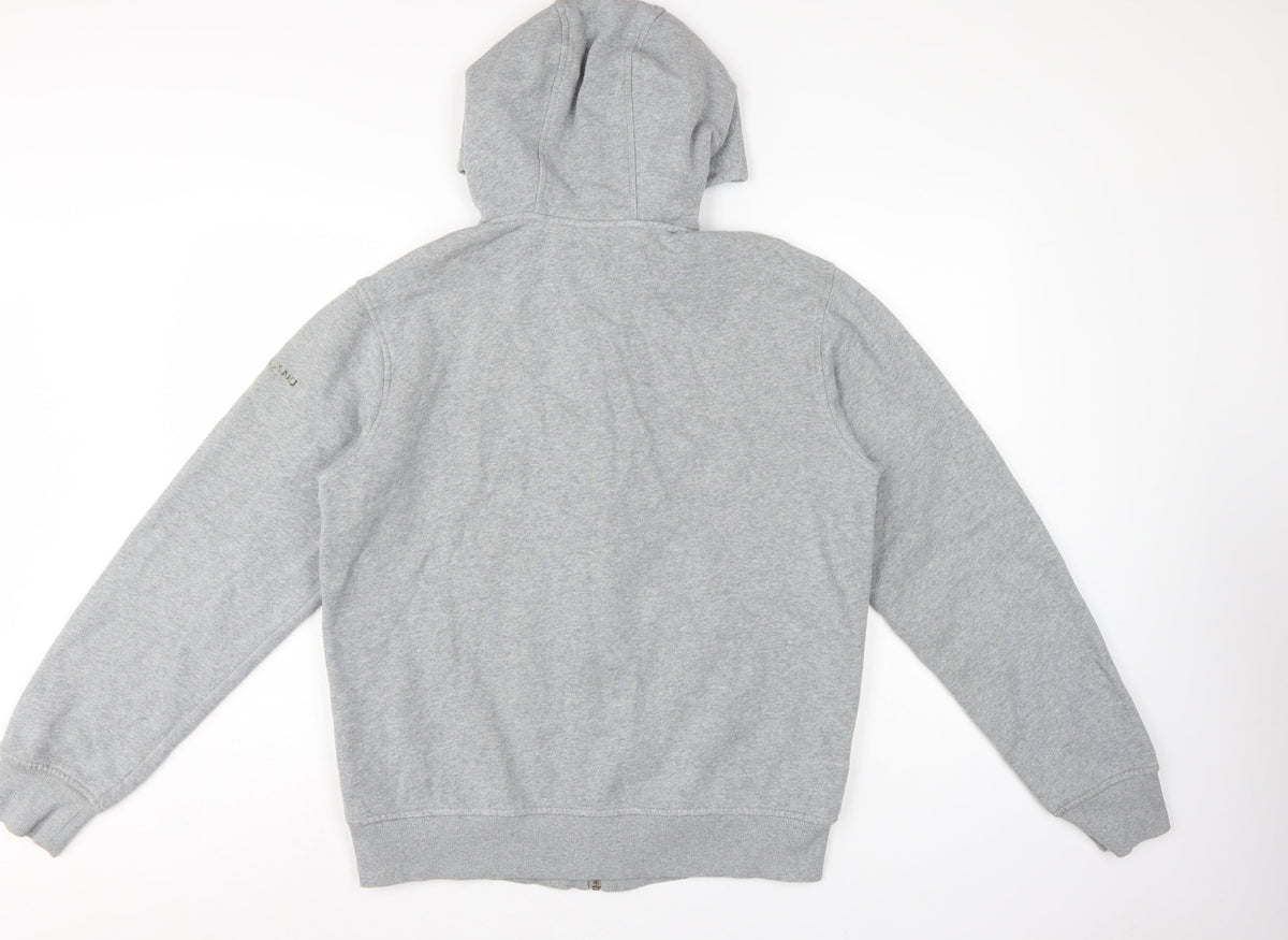 Timberland Men’s Grey L Full Zip Logo Graphic Hoodie Fleece