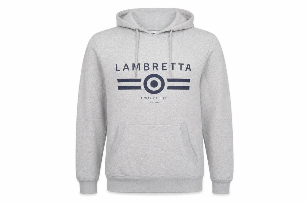 Lambretta Men’s Grey M Pullover Logo Graphic Hoodie Pockets