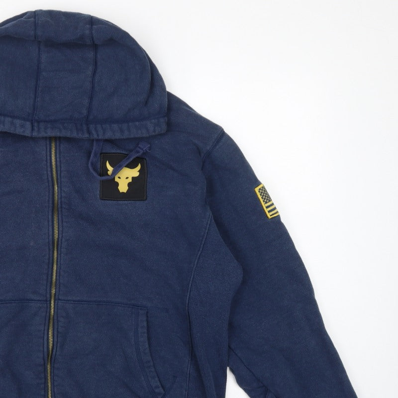 Additional view of Under Armour Men’s Blue L Project Rock Full Zip Hoodie USA Flag