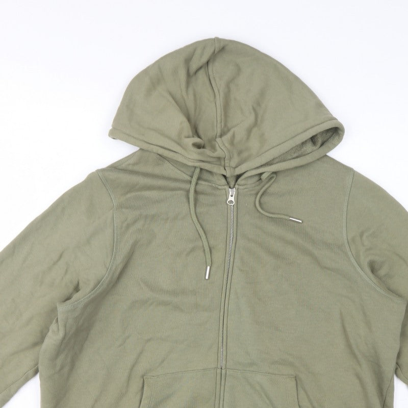 Marks & Spencer Women Green UK 16 Full Zip Hooded Cotton Hoodie