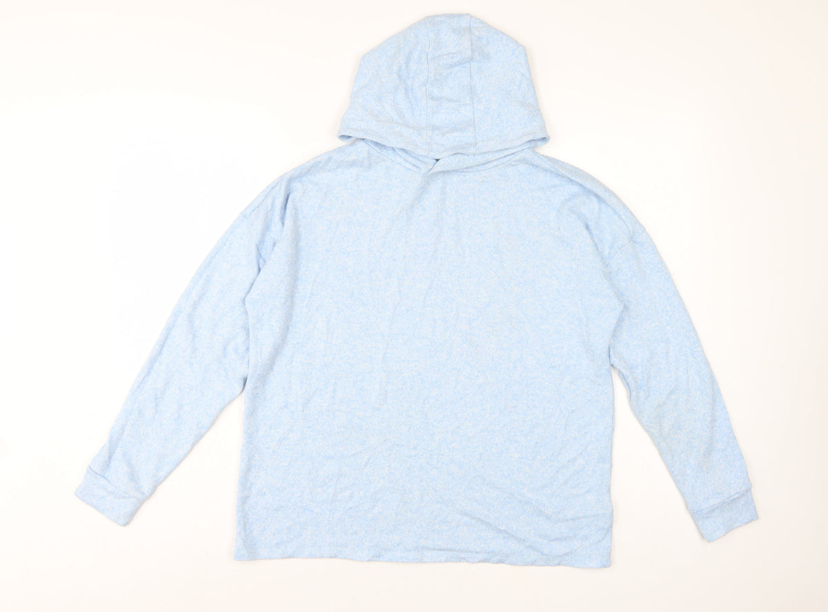 Marks & Spencer Girls Blue Hoodie 13-14 Years Pullover Long Sleeve