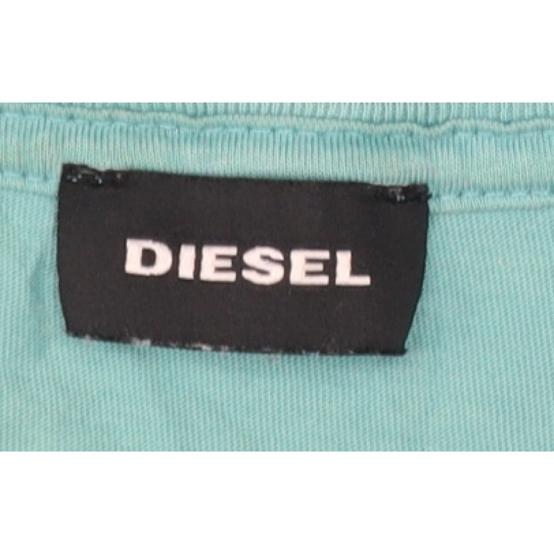 Diesel Women Blue M Basic Cotton Cactus Graphic Crew Neck T-Shirt