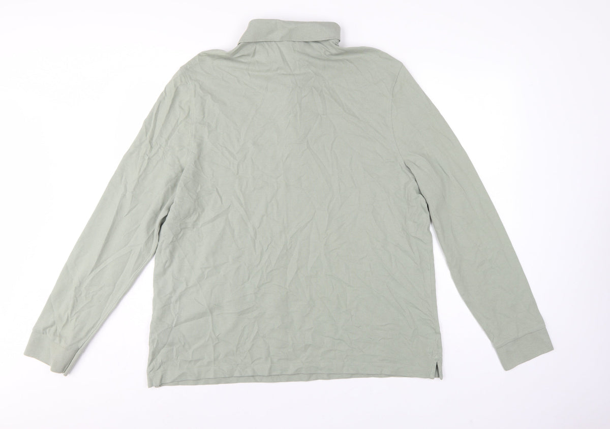 Brand and care label for Marks and Spencer Men Green 3XL Regular Fit Long Sleeve Polo Shirt