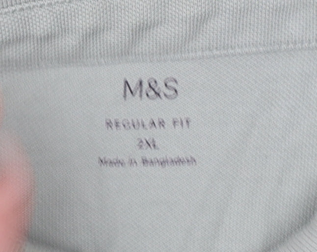 Additional view of Marks and Spencer Men Green 3XL Regular Fit Long Sleeve Polo Shirt