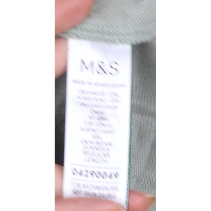 Additional view of Marks and Spencer Men Green 3XL Regular Fit Long Sleeve Polo Shirt