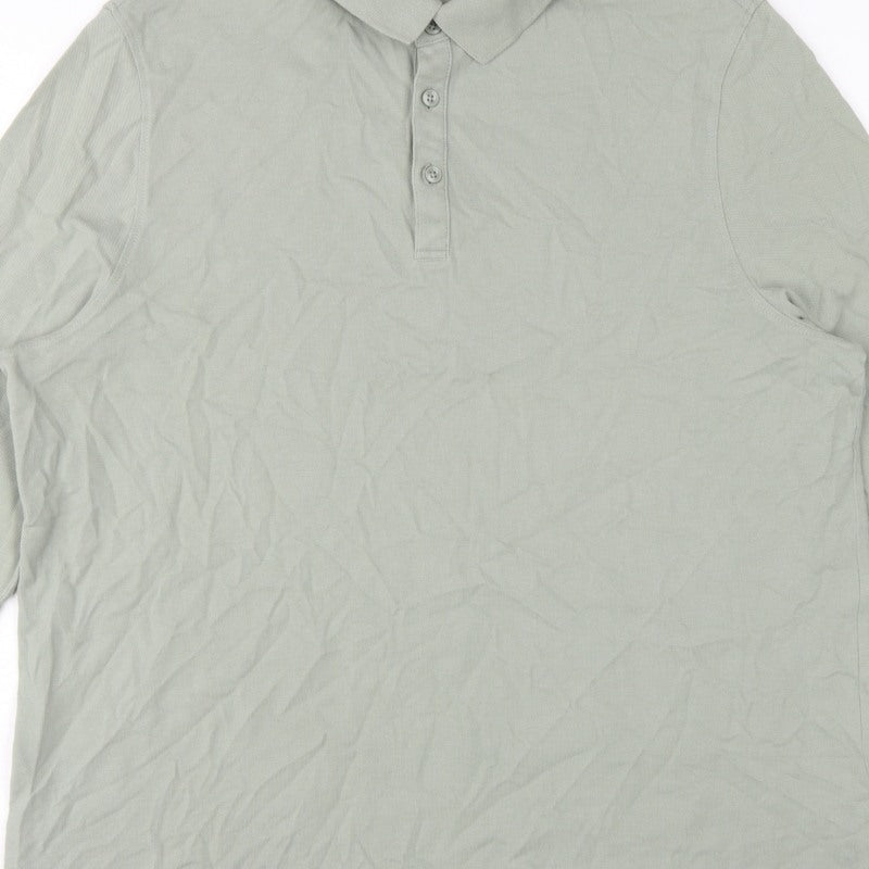 Additional view of Marks and Spencer Men Green 3XL Regular Fit Long Sleeve Polo Shirt