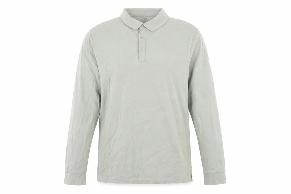 Front view of Marks and Spencer Men Green 3XL Regular Fit Long Sleeve Polo Shirt