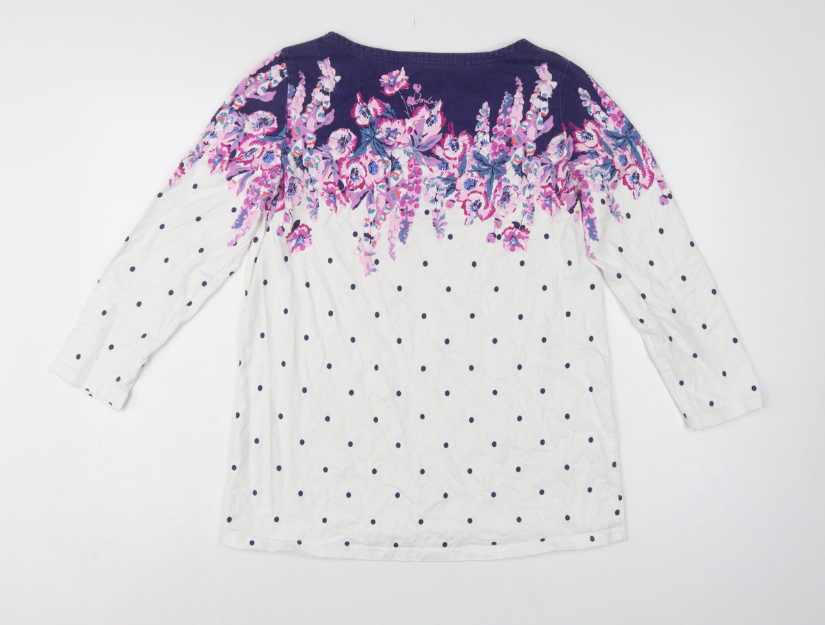 Joules Women’s Multicoloured UK 16 Floral Polka Dot Jersey Long Sleeve Top