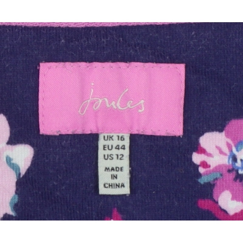 Joules Women’s Multicoloured UK 16 Floral Polka Dot Jersey Long Sleeve Top