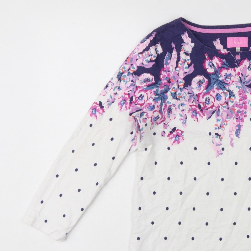 Joules Women’s Multicoloured UK 16 Floral Polka Dot Jersey Long Sleeve Top