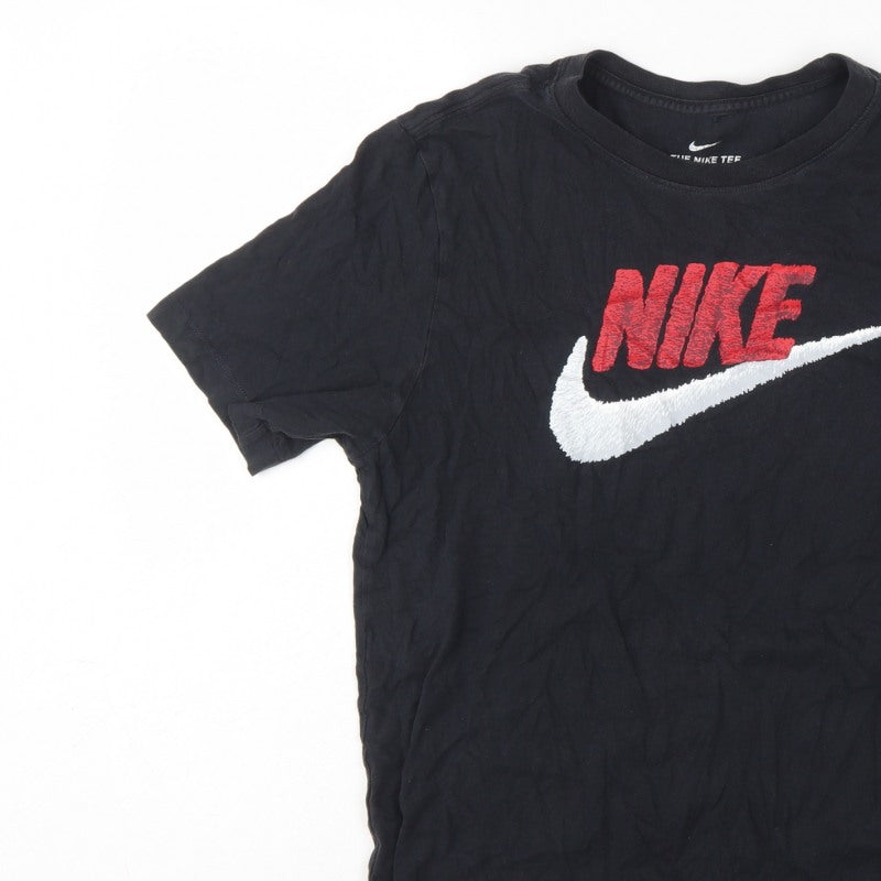 Nike Men’s Black M Logo Graphic Print Crew Neck Short Sleeve T-Shirt