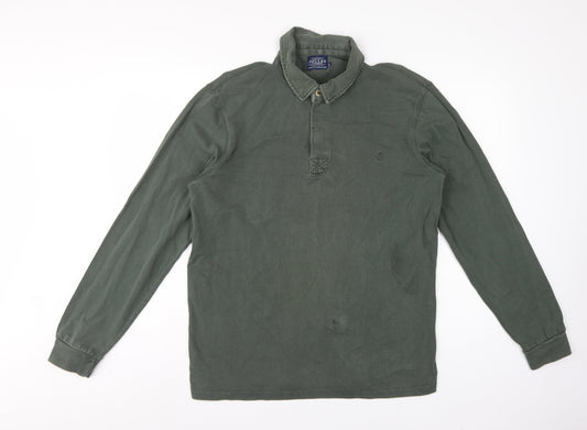 Joules Men’s Green M Long Sleeve Rugby Polo Shirt Logo