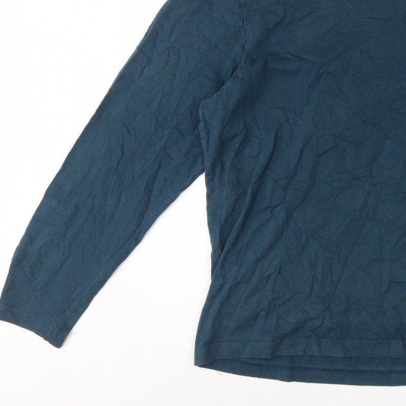 Calvin Klein Men’s Blue XL Long Sleeve Logo Pyjama Top Cotton