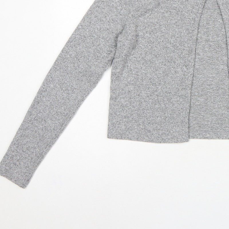 ASOS Design Women Grey UK 10 Basic Knit Button-Up Cardigan