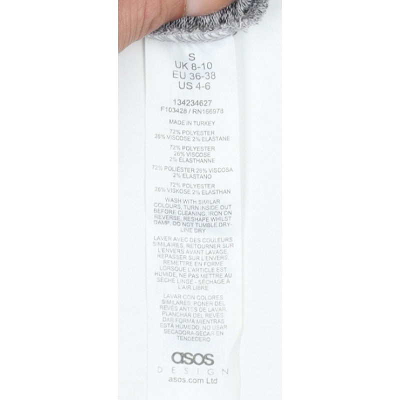 ASOS Design Women Grey UK 10 Basic Knit Button-Up Cardigan
