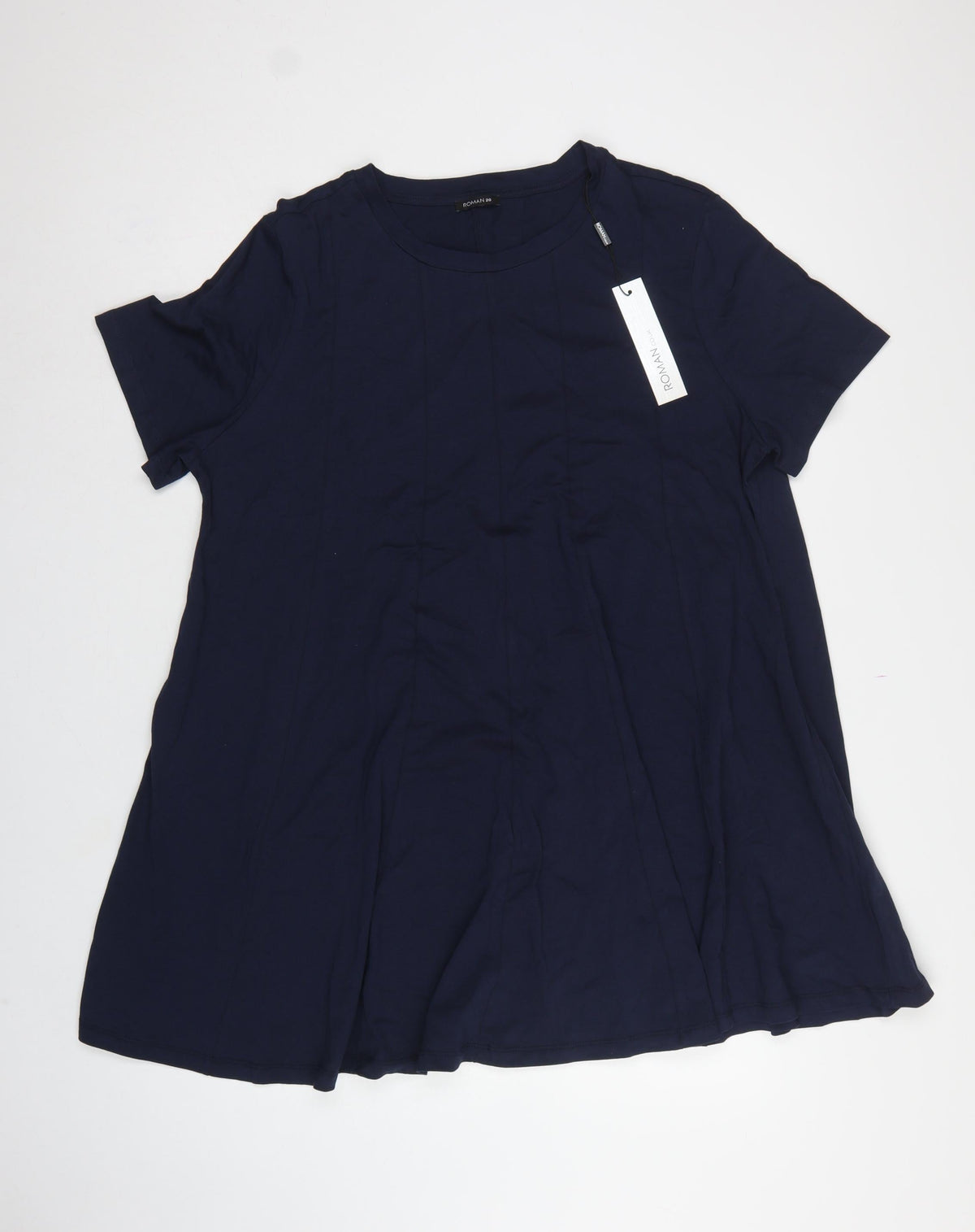 Roman Women Blue Size 20 Trapeze Swing Knee Length Cotton Jersey Dress
