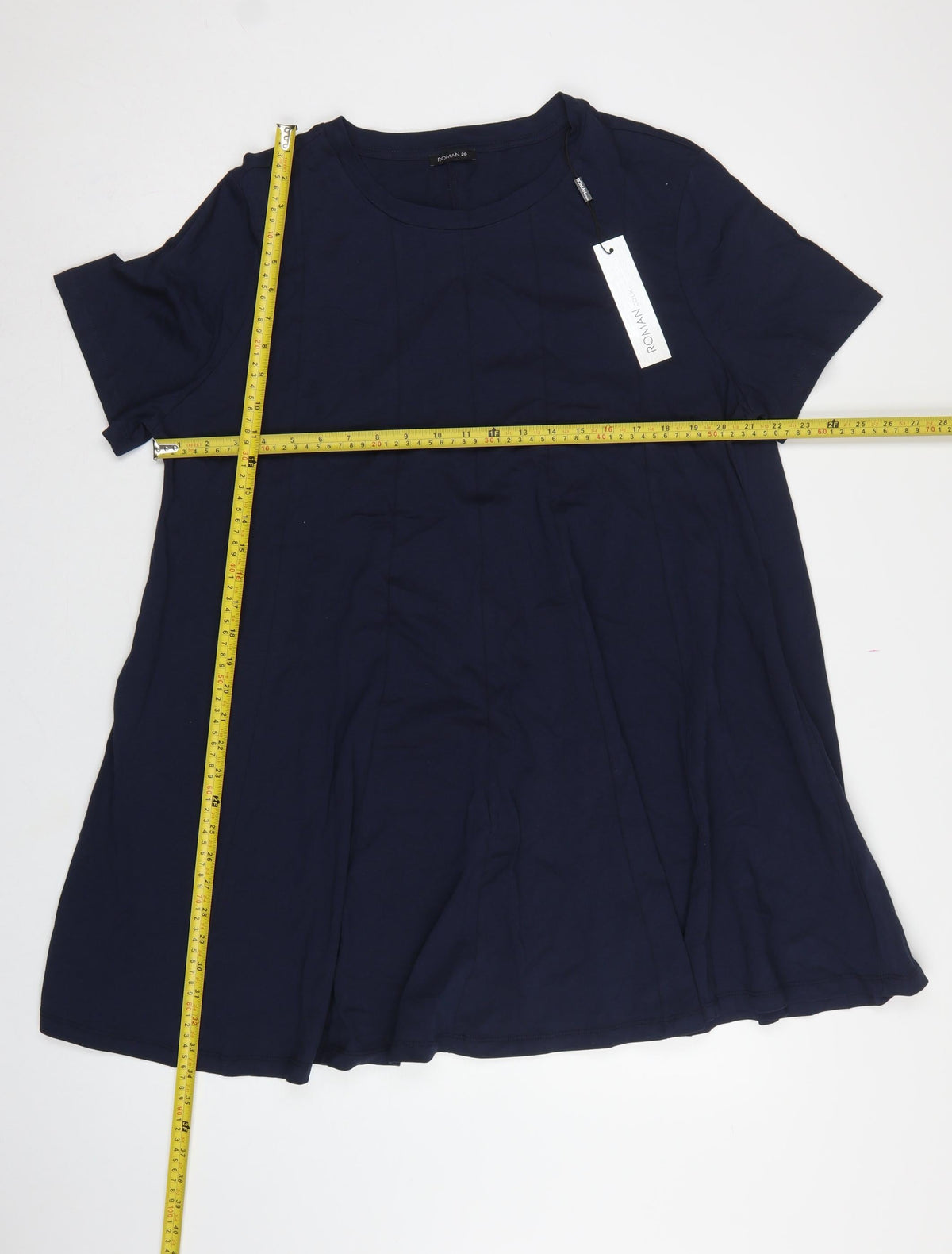 Roman Women Blue Size 20 Trapeze Swing Knee Length Cotton Jersey Dress