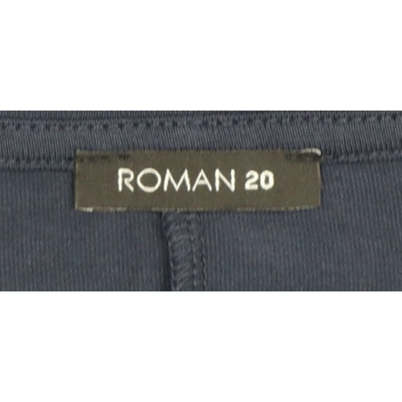 Roman Women Blue Size 20 Trapeze Swing Knee Length Cotton Jersey Dress