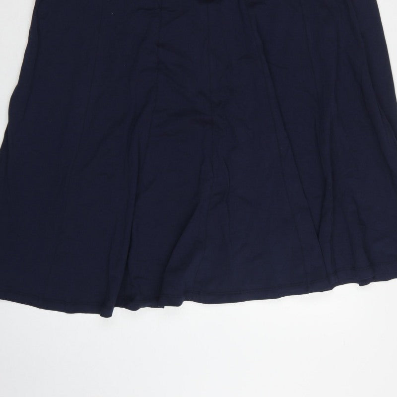 Roman Women Blue Size 20 Trapeze Swing Knee Length Cotton Jersey Dress