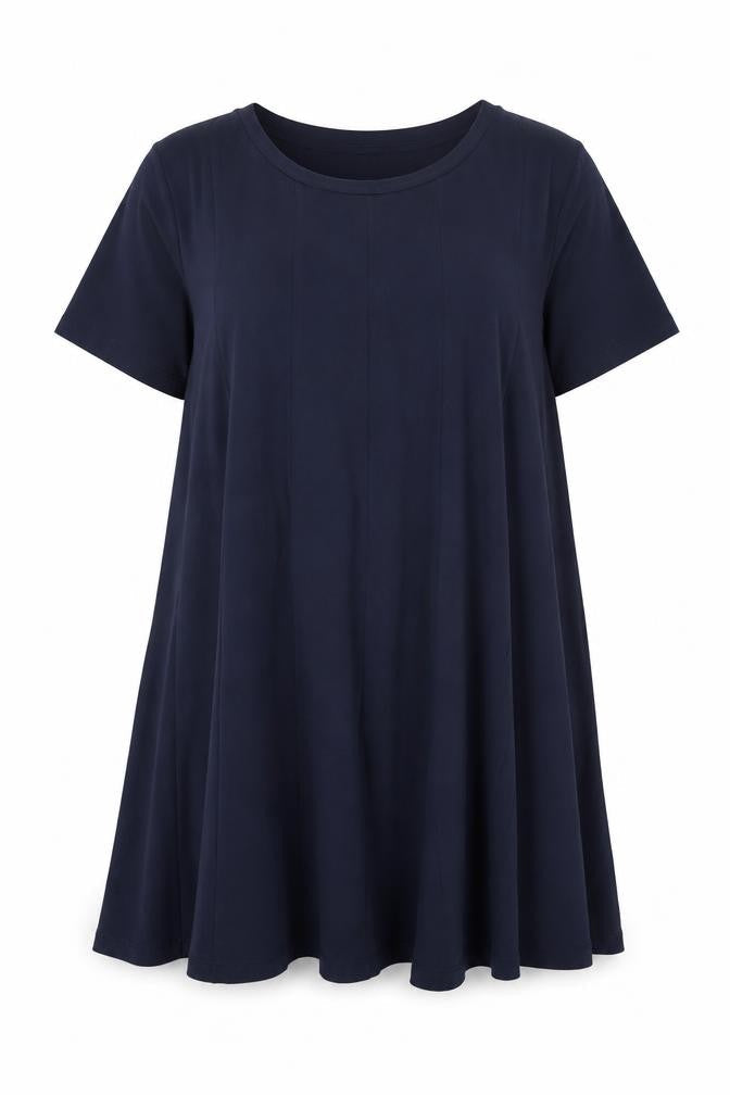 Roman Women Blue Size 20 Trapeze Swing Knee Length Cotton Jersey Dress