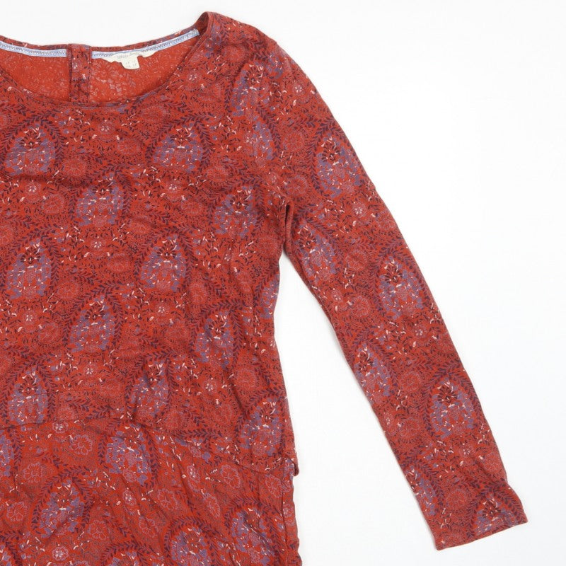 White Stuff Women’s Red Floral Tunic Blouse UK 10 Long Sleeve