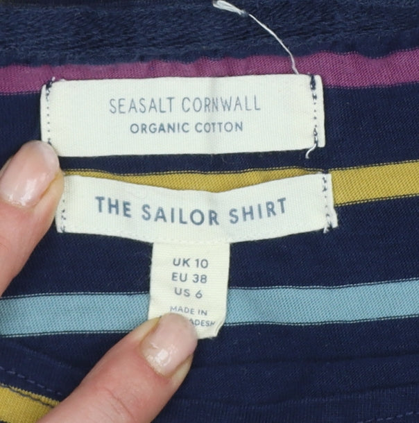 Seasalt Cornwall Women’s Multicoloured Striped Sailor Shirt UK 10