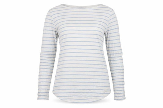 Fat Face Women White Blue UK 6 Classic Breton Stripe Long Sleeve T-Shirt