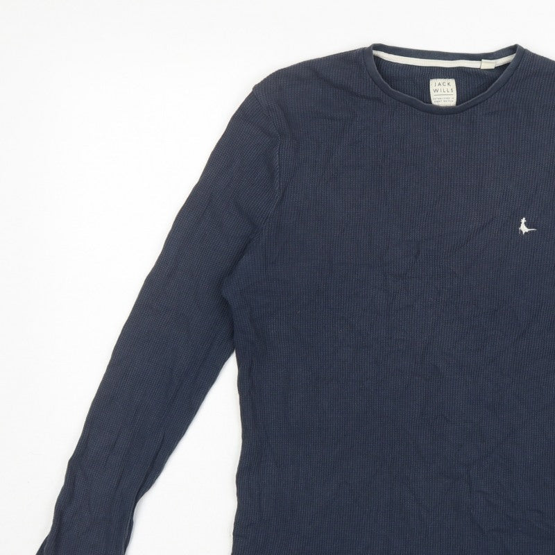 Jack Wills Men's Blue XS Waffle Knit Long Sleeve Pyjama Top