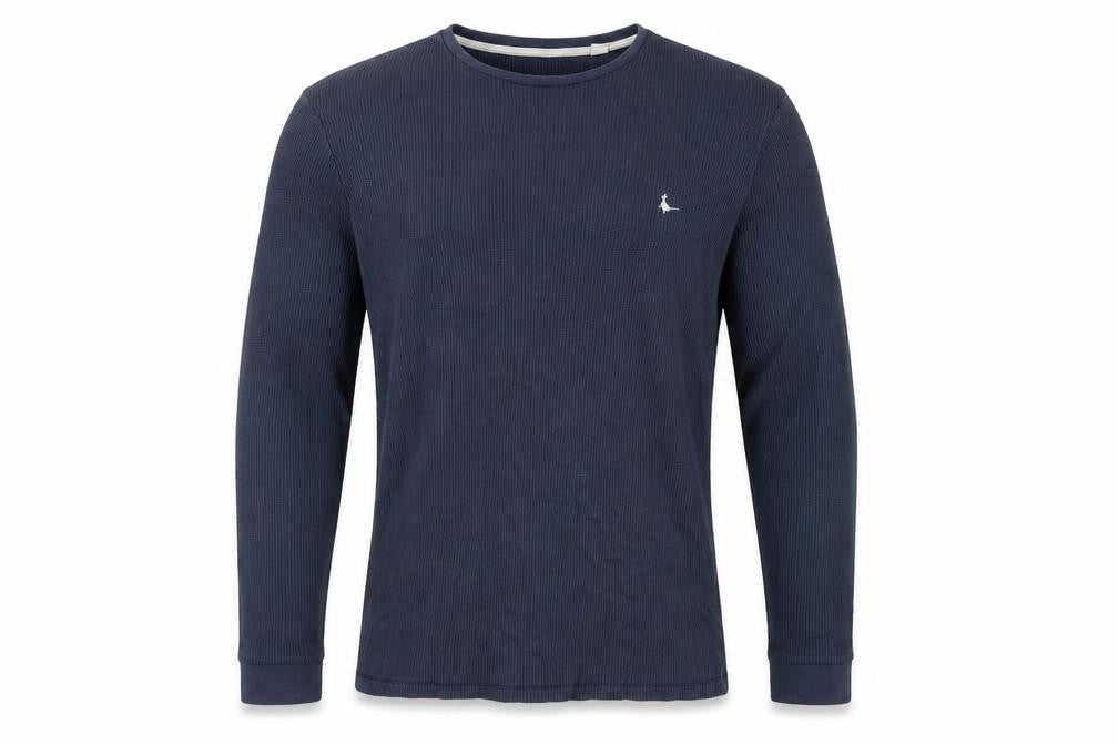 Jack Wills Men's Blue XS Waffle Knit Long Sleeve Pyjama Top