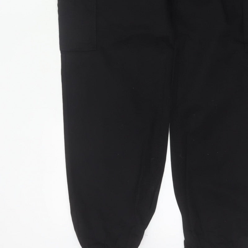 Marks & Spencer Men Black Large Cargo Jogger Trousers Elastic Waist