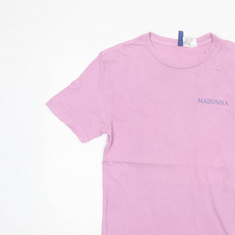 H&M Men's Pink XS Madonna True Blue 80s Graphic Print T-Shirt
