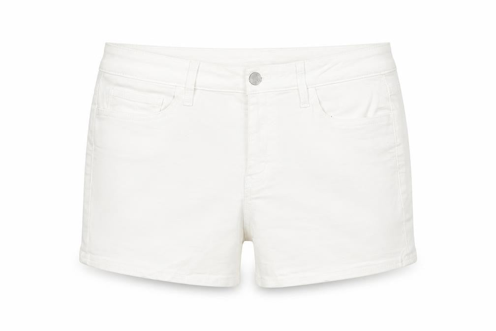 Marks and Spencer Women White UK 12 Denim Stretch 5-Pocket Shorts